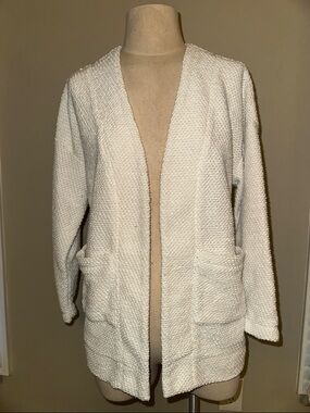 Marine Layer Cream Open-Front Knit Cardigan